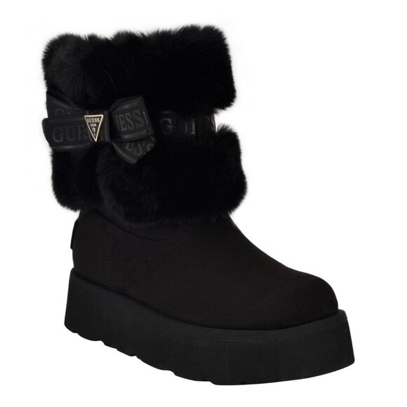 Guess Women's Denla Cold Weather Faux Fur Cozy Booties - Picture 1 of 3
